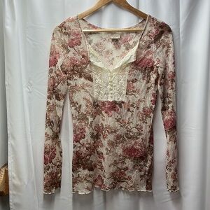 Denim & Supply Ralph Lauren Lace Floral Thermal- M